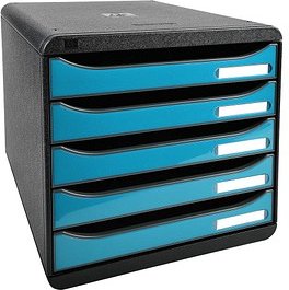 Thumbnail - Exacompta Schubladenbox Big-Box Plus türkis 3097282D, DIN A4 mit 5 Schubladen, 1 St.