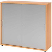 HAMMERBACHER Schiebetürenschrank Haziender, V1753S/6/S/BS buche, silber 2 Fachböden 120,0 x 40,0 x 110,0 cm