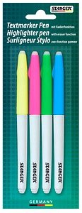 Thumbnail - STANGER Eraser Textmarker farbsortiert, 4 St.