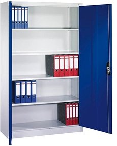 CP Metallschrank C 2000 Acurado 9460-000 S10694 lichtgrau, enzianblau 120,0 x 40,0 x 195,0 cm, aufgebaut, 1 St.