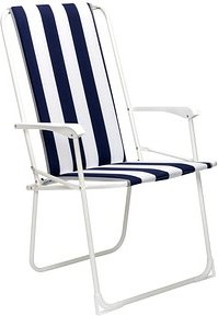 Thumbnail - BEST Klappstuhl mit Armlehnen Chiemsee weiß, blau, Metall, 1 St.