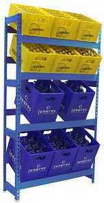 Simonrack Getränkekistenregal SIMONBOTTLE 4 8425437119514 blau 100,0 x 30,0 x 200,0 cm