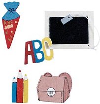 Thumbnail - Rayher Holz-Streudeko rot/blau/gelb Schulanfang, 15 St.