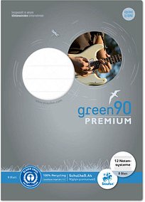 Staufen® Notenheft green 12er Lineatur N Notenlineatur DIN A4 ohne Rand, 8 Blatt