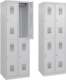 CP Spinde Basic Plus lichtgrau 088355-20 S10005, 4 Schließfächer 60,0 x 50,0 x 185,0 cm