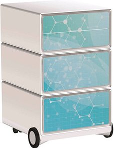 PAPERFLOW easyBox Business Rollcontainer weiß, bunt 62199 4 Auszüge 39,0 x 43,6 x 64,2 cm