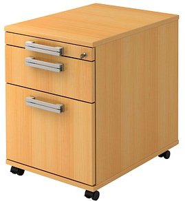 HAMMERBACHER Akandia Rollcontainer buche 3 Auszüge 42,8 x 58,0 x 59,0 cm