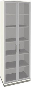 Thumbnail - fm Aktenschrank Oldenburg, 4260672331949 weiß, Acrylglas klar 2 Fachböden 80,0 x 44,2 x 222,1 cm