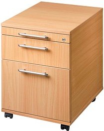 Thumbnail - HAMMERBACHER Prokura Rollcontainer buche 3 Auszüge 42,8 x 58,0 x 59,0 cm