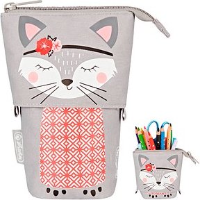 Thumbnail - herlitz Stiftehalter Kitty grau Kunststoff 14,0 x 7,5 x 18,5 cm