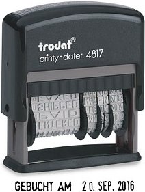 trodat Datumstempel mit Text printy dater 4817 selbstfärbend schwarz ohne Logo, 1 St.