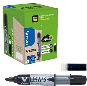 AKTION: PILOT V-Board Master Greenpack Whiteboard-Marker-Set schwarz 2,0 - 5,0 mm, 1 Set + GRATIS 5 Nachfülltuschen