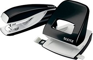 AKTION: LEITZ Locher und Heftgeräte Set WOW 5095 schwarz-metallic mit Prämie nach Registrierung