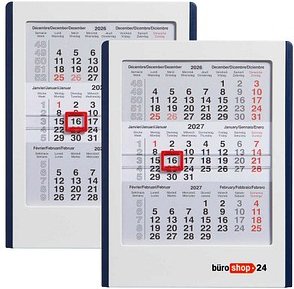 AKTION: büroshop24 Tischkalender Elfe 2026/2027 weiß/blau, 2 St.