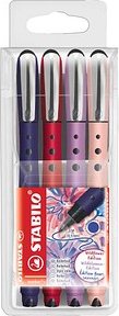 STABILO worker®+ medium NatureCOLORS Wildflower Tintenroller preußischblau, burgunderrot, grauviolett, rouge 0,5 mm, Sch...