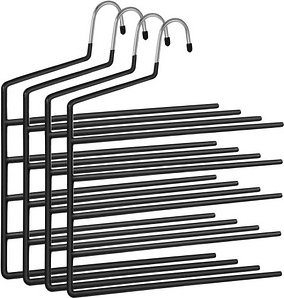 SONGMICS Hosenbügel platzsparend schwarz, 4 St.