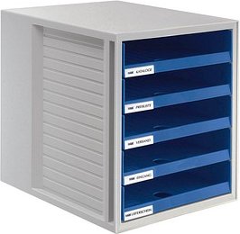 HAN Schubladenbox Schrank-Set blau 1401-14D, DIN A4 mit 5 Schubladen, 1 St.