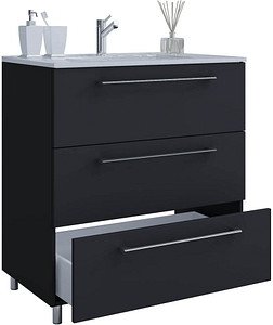 Thumbnail - VCM my bath Badmöbel-Set 2-teilig Schubo 914851 schwarz 60,0 x 46,0 x 86,0 cm