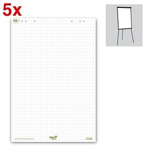 Ursus Flipchart-Papier Green kariert 68,0 x 99,0 cm, 20 Blatt, 5 Blöcke