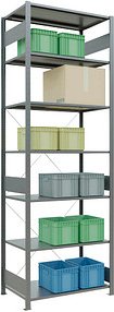 SCHULTE Schwerlastregal MULTIplus 150 12762 silber 100,0 x 60,0 x 300,0 cm