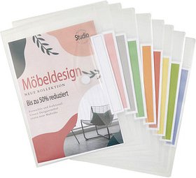 Thumbnail - FolderSys Dokumententaschen Index DIN A4 transparent genarbt 0,20 mm, 10 St.