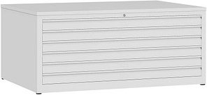 LÜLLMANN Planschrank signalweiß 6 Schubladen 140,5 x 95,5 x 60,5 cm, 1 St.