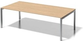 Thumbnail - BISLEY Konferenztisch Cito ahorn, silber rechteckig, 4-Fuß-Gestell silber, 240,0 x 120,0 x 74,0 cm