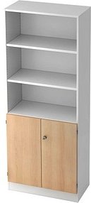 HAMMERBACHER Regalschrank Savona, V6770/W/E/SG weiß, eiche 80,0 x 42,0 x 200,4 cm