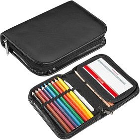 BRUNNEN Federmäppchen befüllt schwarz 14-teilig, 19,5 x 13,5 cm