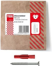 TOX TRI 5/31 010601021 Dübel mit Schrauben Ø 5 mm x 31 mm, 6 St.