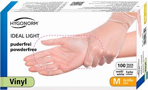 HYGONORM unisex Einmalhandschuhe IDEAL LIGHT weiß Größe M, 100 St.