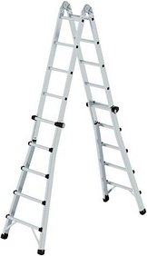 Thumbnail - MUNK Gelenkleiter 32017 silber 4x 5 Sprossen, H: 530,0 cm