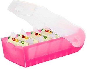HAN Croco Karteikasten DIN A8 für 500 Karteikarten pink mit Deckel