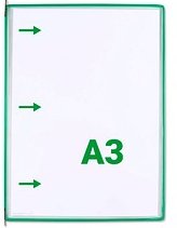 Thumbnail - tarifold Sichttafeln DIN A3 grün, Öffnung seitlich, 20 St.