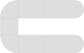 HAMMERBACHER Konferenztisch weiß oval, Rundrohr chrom, 380,0 x 240,0 x 72,0 - 74,0 cm