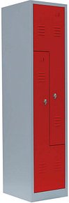LÜLLMANN Z-Spind feuerrot, lichtgrau 525104, 2 Schließfächer 41,5 x 50,0 x 180,0 cm