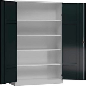 ClassiX Stahlschrank X-530378 anthrazit, lichtgrau 4 Fachböden 120,0 x 42,0 x 194,5 cm, aufgebaut, 1 St.