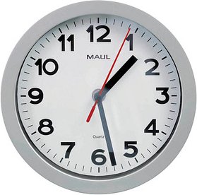 Thumbnail - MAUL Wanduhr MAULstep weiß silber Kunststoff, Ø 20,0 cm