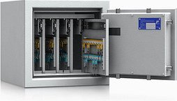 ISS safe4key Schlüsseltresor lichtgrau mit 160 Haken, Elektronikschloss, 42,0 x 42,0 x 40,0 cm, 1 St.
