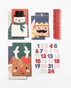 folia Adventskalender SANTA & FRIENDS mehrfarbig
