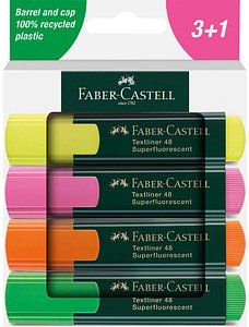 FABER-CASTELL 48 Textmarker farbsortiert, 4 St.