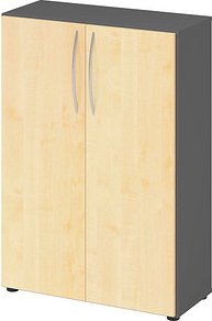 HAMMERBACHER Aktenschrank 4550, V4550/G/3/BM grafit, ahorn 2 Fachböden 80,0 x 34,6 x 114,4 cm