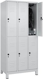 CP Spind Classic Plus lichtgrau 080310-30 S10009, 6 Schließfächer 90,0 x 50,0 x 195,0 cm