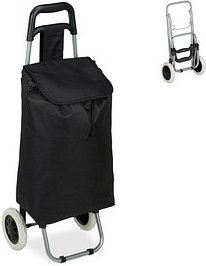 Thumbnail - relaxdays Einkaufstrolley Metall schwarz 30,0 x 40,0 x 91,0 cm