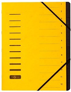 PAGNA Ordnungsmappe Ordnungsmappen 12 Fächer gelb, 1 St.