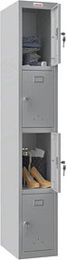 phoenix Spind Locker grau PL1430GGK, 4 Schließfächer 30,0 x 50,0 x 183,0 cm