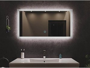 Thumbnail - POSSEIK Spiegel mit Beleuchtung weiß 100,0 x 3,2 x 53,0 cm