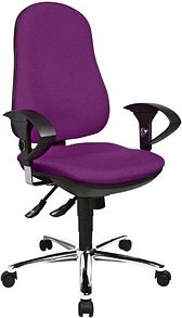 Thumbnail - Topstar Bürostuhl Support ®Syncro Deluxe, 8559U G03 Stoff lila, Gestell chrom