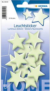 HERMA Leuchtaufkleber Stern mini, leuchtgrün, 12 Etiketten
