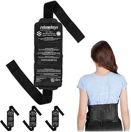 relaxdays Kühlpad Gürtel 10045231_0 schwarz 38,0 x 15,0 cm, 4 St.